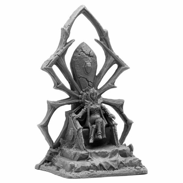 Thinkandplay Bones Dark Elf Queen on Throne Miniatures, Black TH2738586